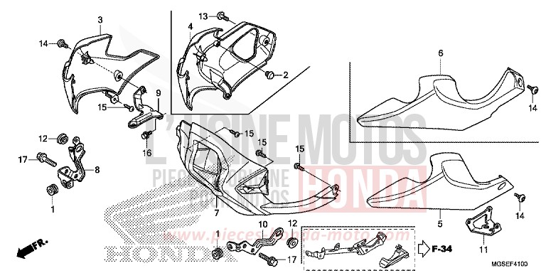 PANNEAU INFERIEUR von NC700S Schaltgetriebe GRAPHITE BLACK (NHB01) von 2013